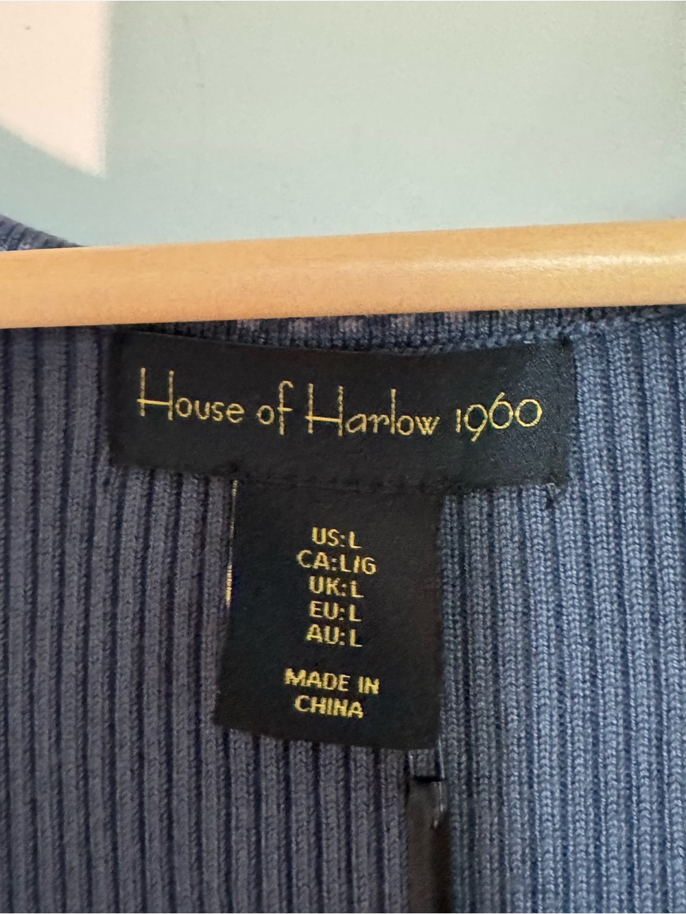 House of Harlow 1960 Luxe Essentials Ribbed Maxi Dress Large Navy NWT - Picture 2 of 8